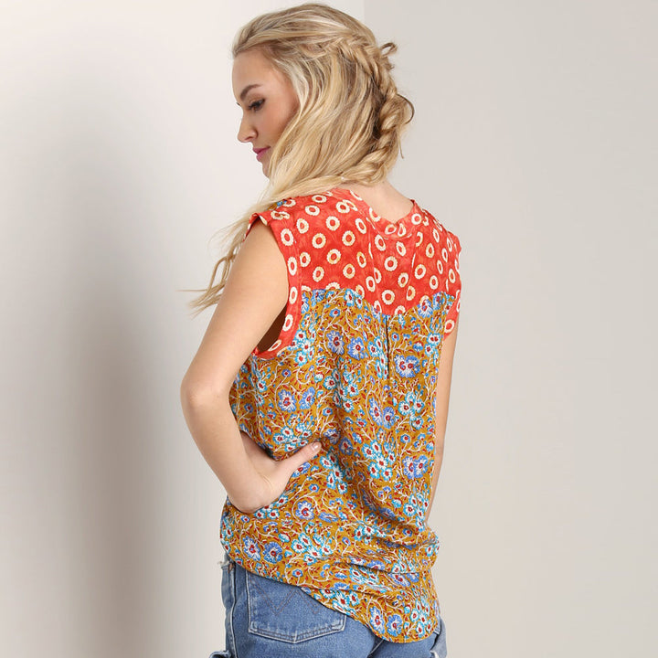 Jillian Blouse ~ Coral Mustard