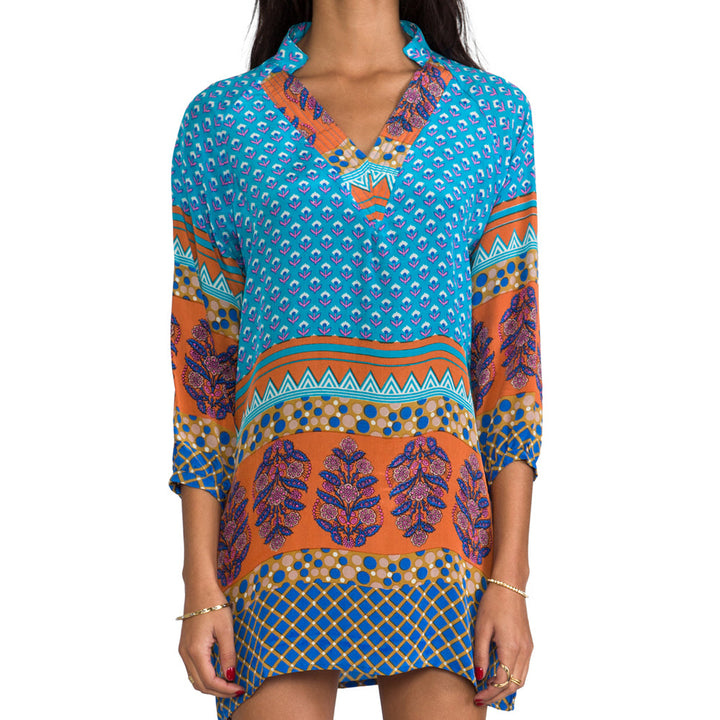Chandra Tunic ~ Turquoise Orange