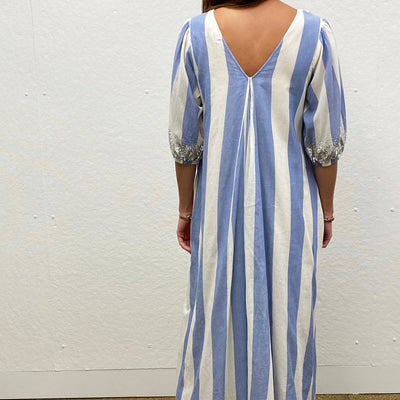 Riviera/Antique White Stripe Emmerson Dress