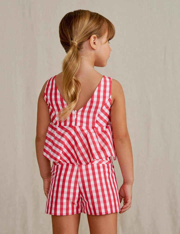 Fuchsia Gingham Top