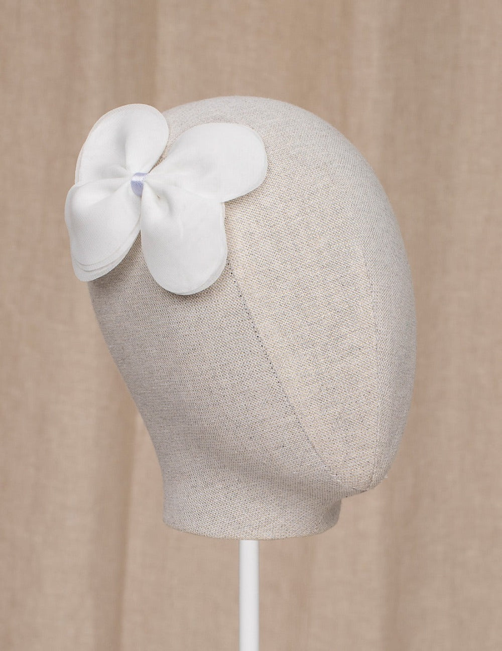White Chiffon Bow Clip