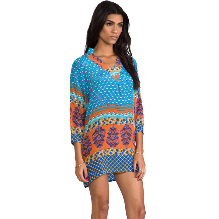 Chandra Tunic ~ Turquoise Orange