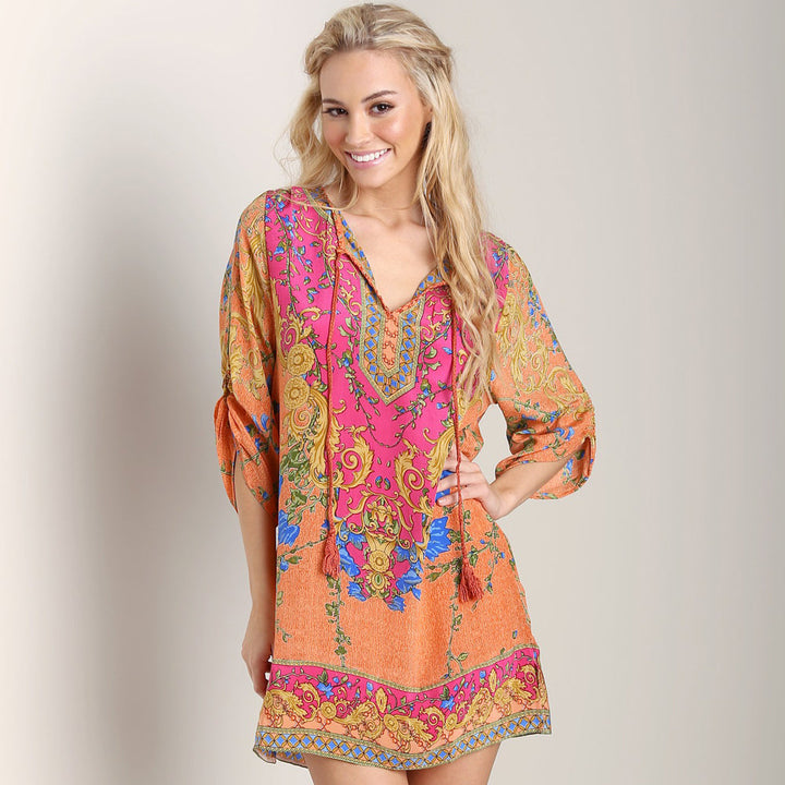 Coral Chloe Dress
