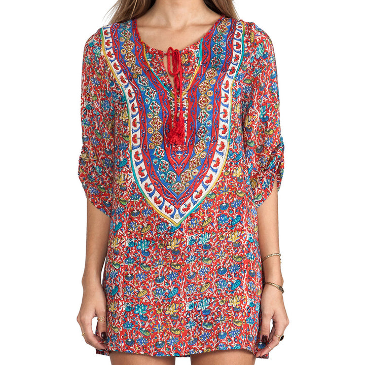 Sasha Red Floral Tunic 