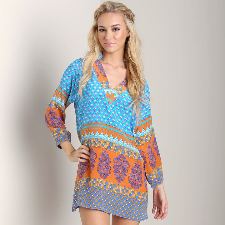 Chandra Tunic ~ Turquoise Orange