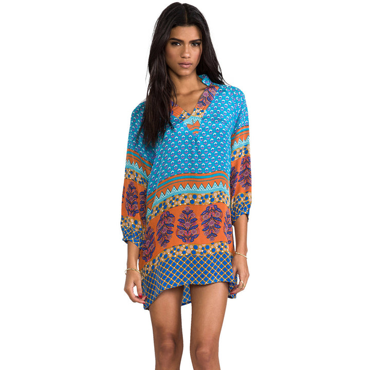 Chandra Tunic ~ Turquoise Orange