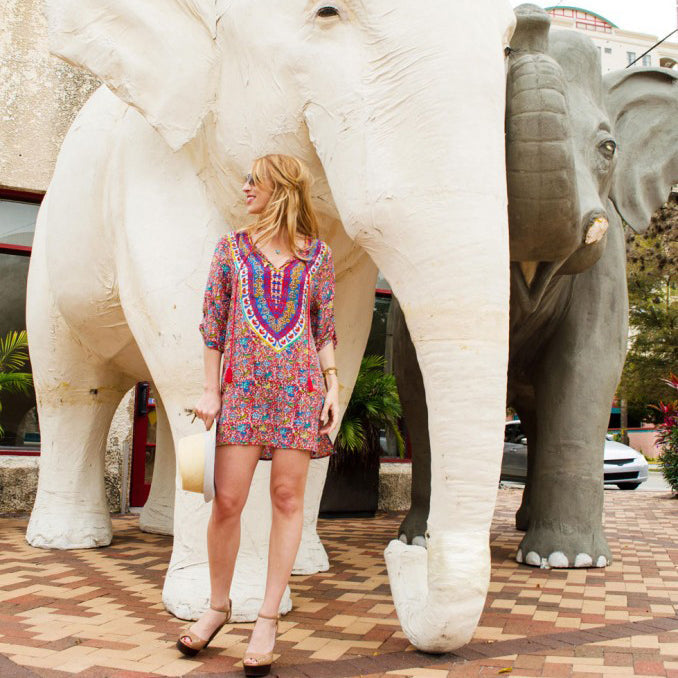 Sasha Red Floral Tunic 