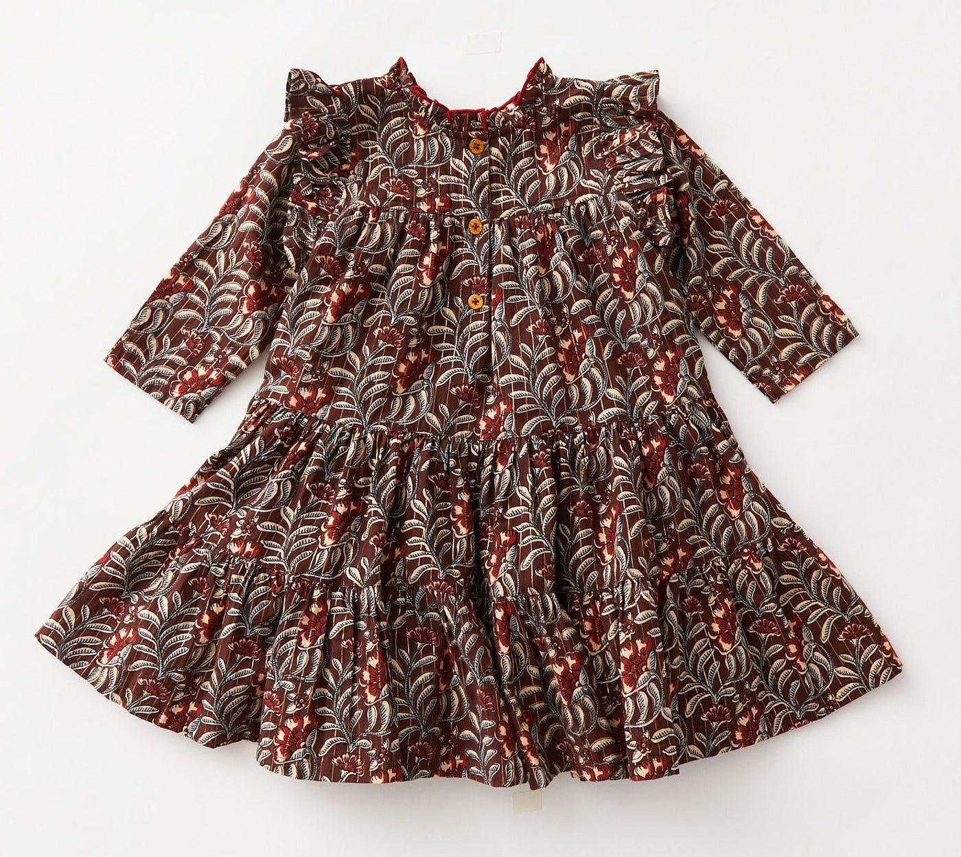 Bitter Chocolate Vine Floral Kalani Dress