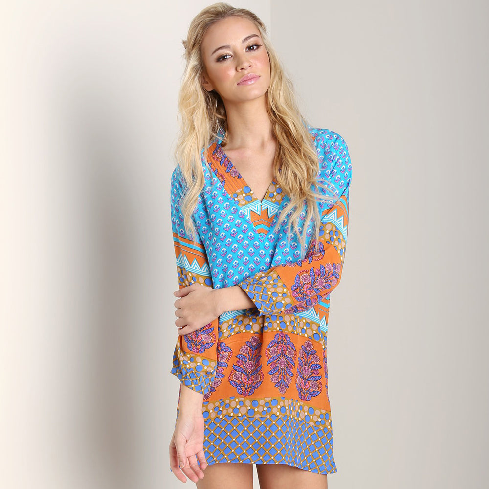 Chandra Tunic ~ Turquoise Orange