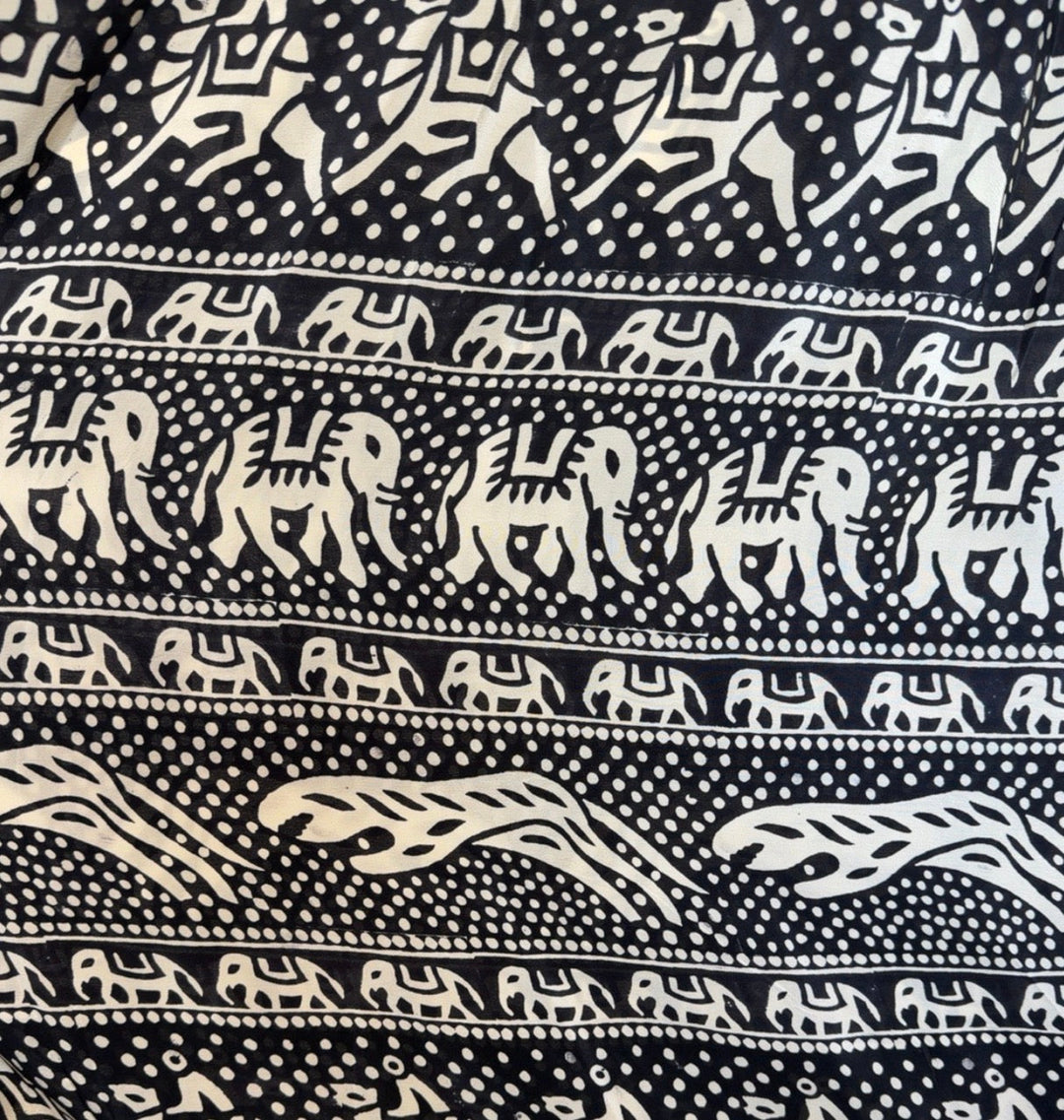 Black &amp; White Elephant Maxi Dress