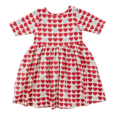 Antique White Hearts Organic Steph Dress