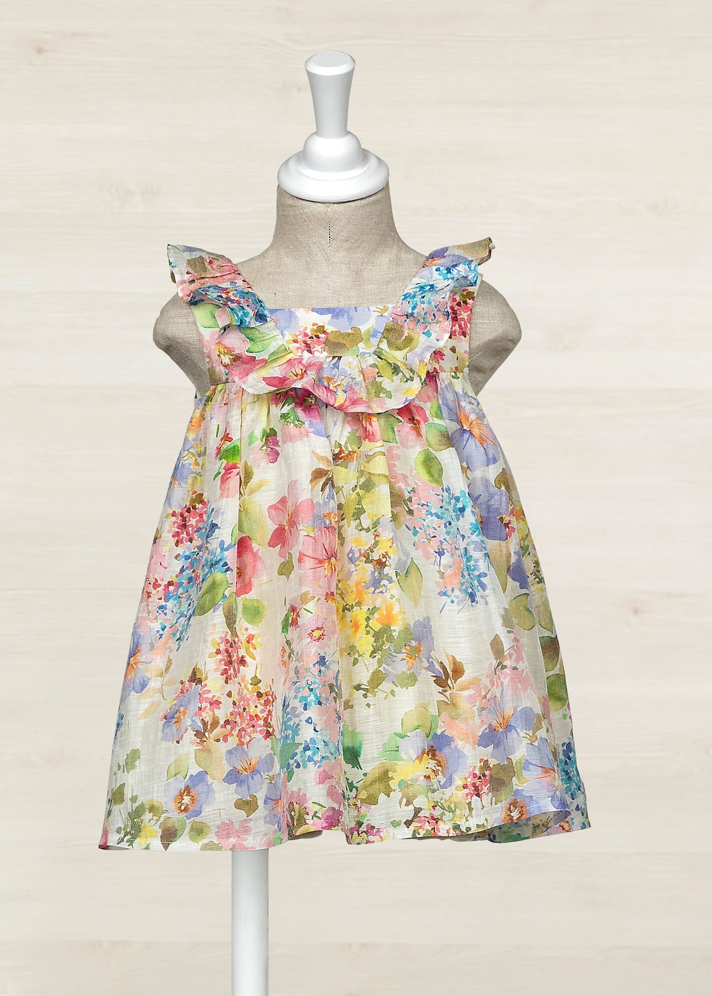 Floral Print Linen Dress