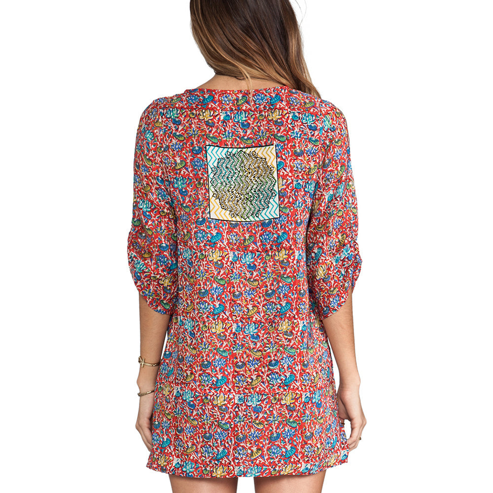 Sasha Red Floral Tunic 