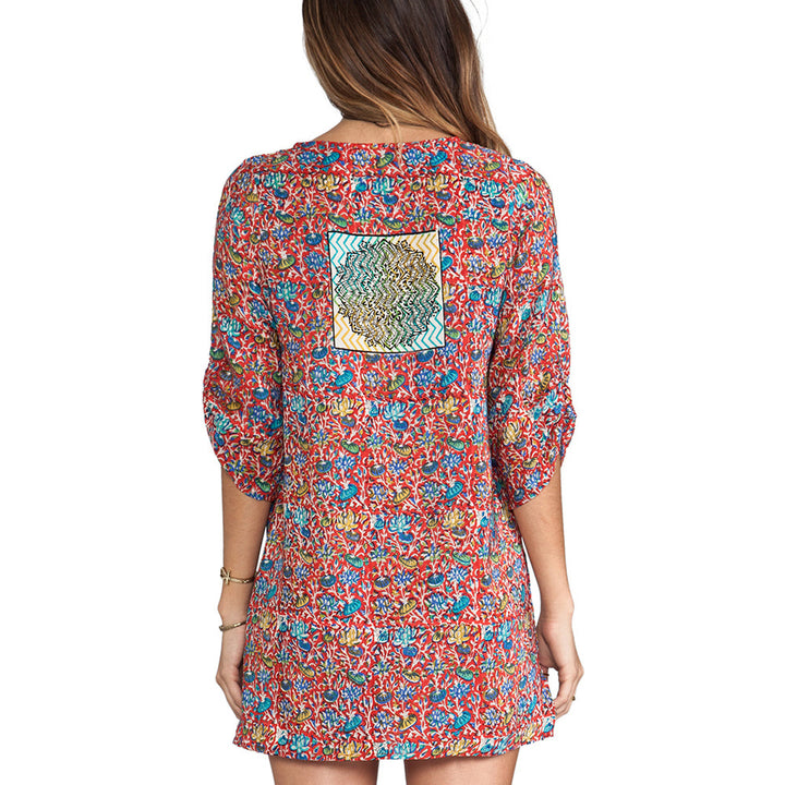 Sasha Red Floral Tunic 
