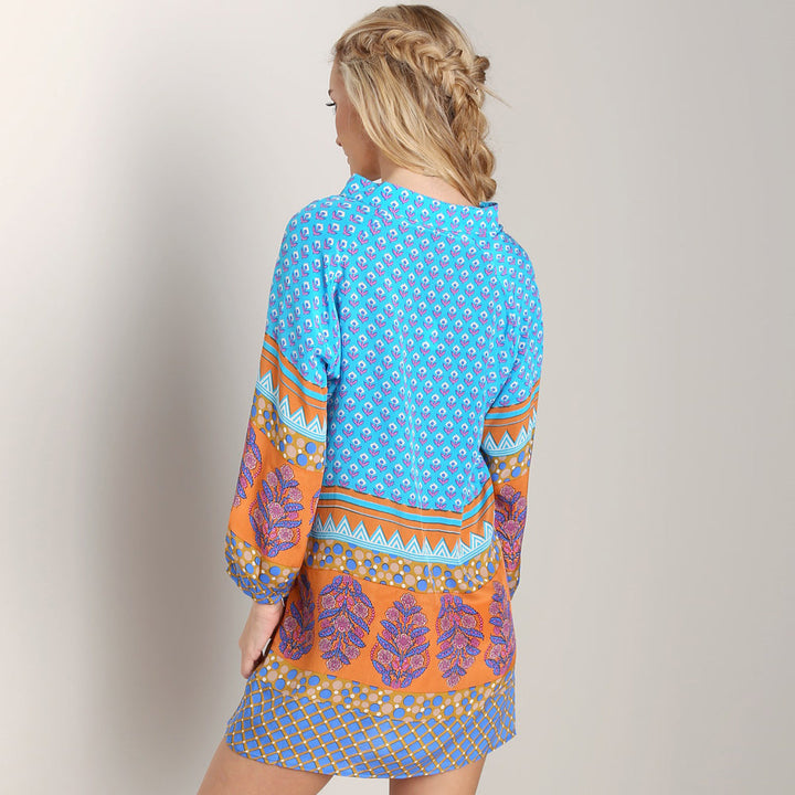 Chandra Tunic ~ Turquoise Orange