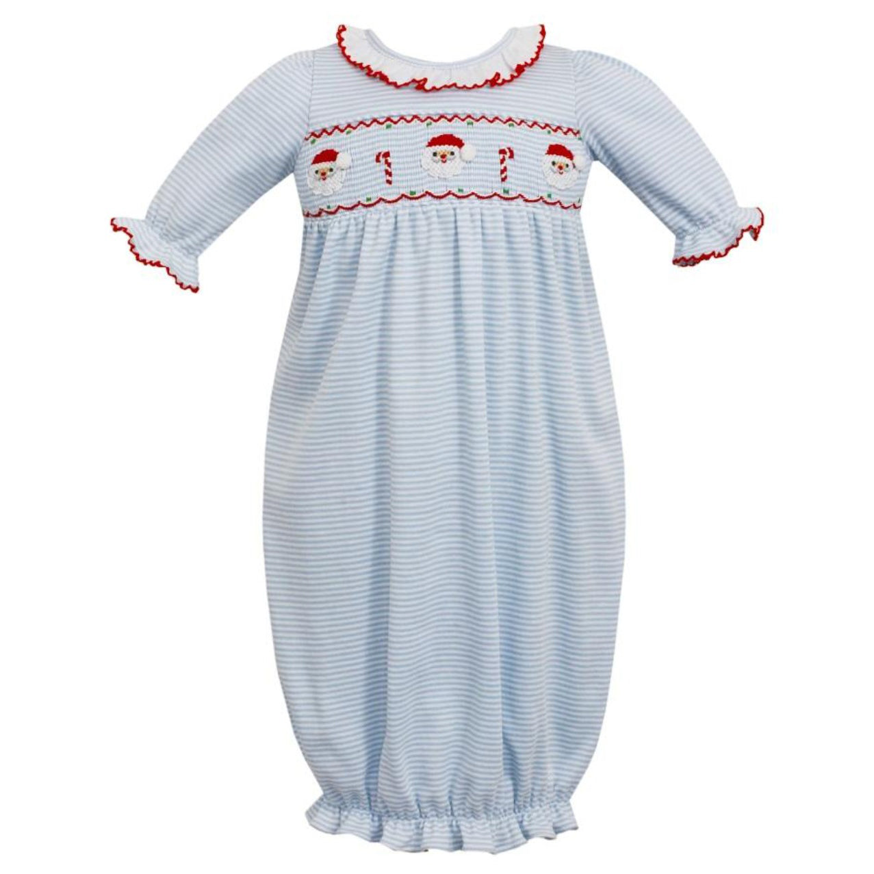 Blue Stripe Santa Sack With Ruffles