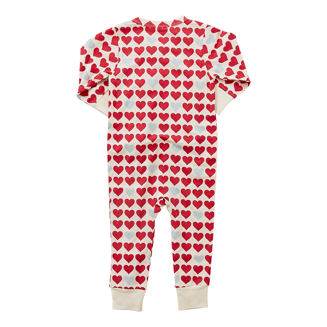 Antique White Hearts Organic Romper