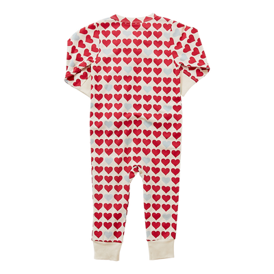 Antique White Hearts Organic Romper