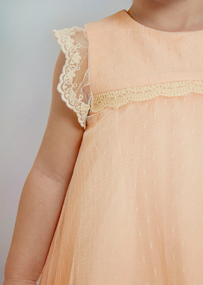 Peach Tulle Plumeti Dress