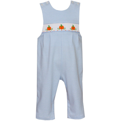 Blue Stripe Knit Pumpkin Long John John