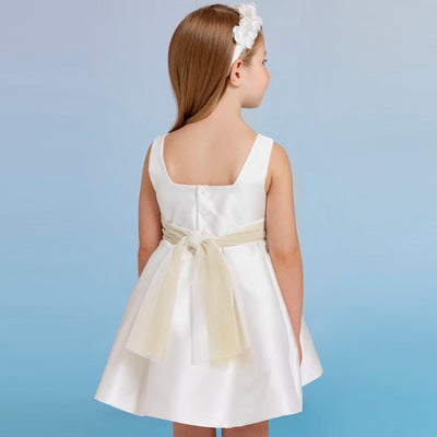 Girls White Mikado Dress