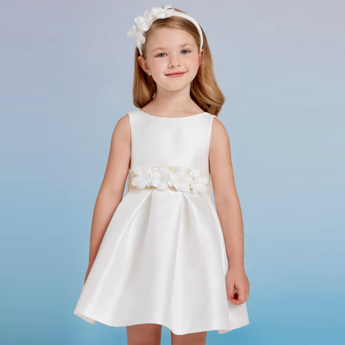 Girls White Mikado Dress