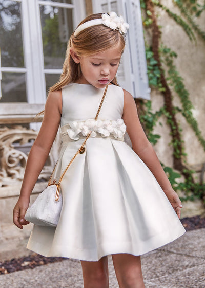 Girls White Mikado Dress